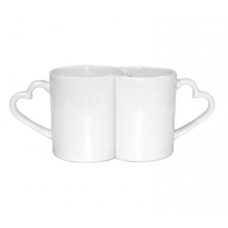 Tazza Doppia Con Manico di Cuore