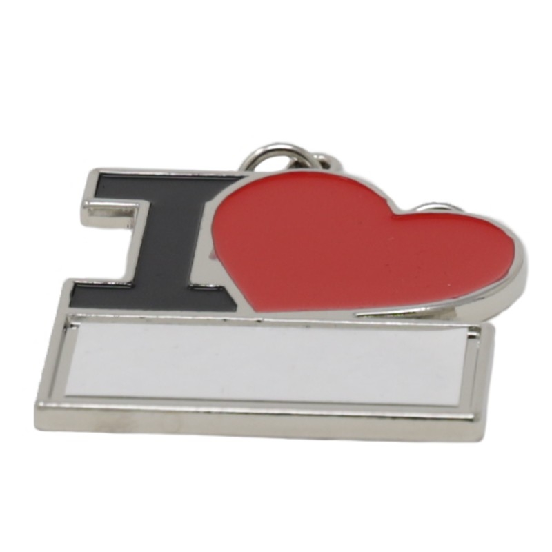 Portachiavi I Love You In Metallo personalizzabile