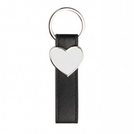 Portachiavi in pelle con cuore da personalizzare