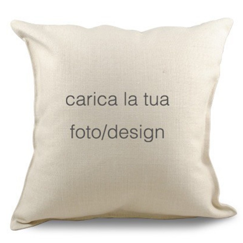Cuscino vintage in juta/canvas personalizzabile fronte/retro 40x40