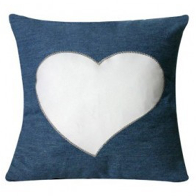 Cuscino jeans con cuore personalizzabile 40x40
