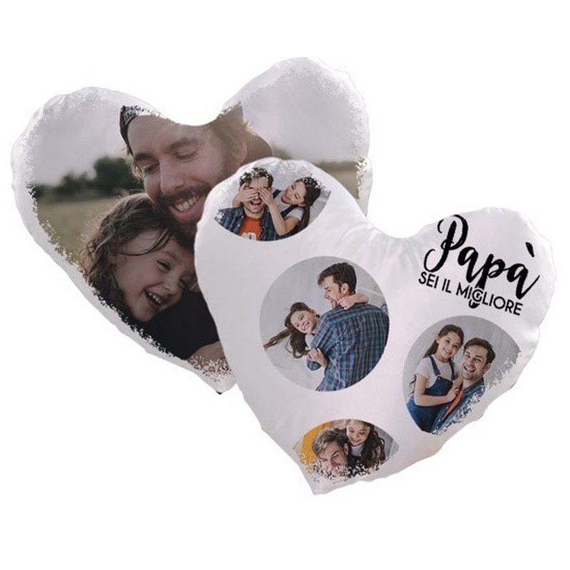 Cuscino cuore in raso personalizzabile fronte/retro
