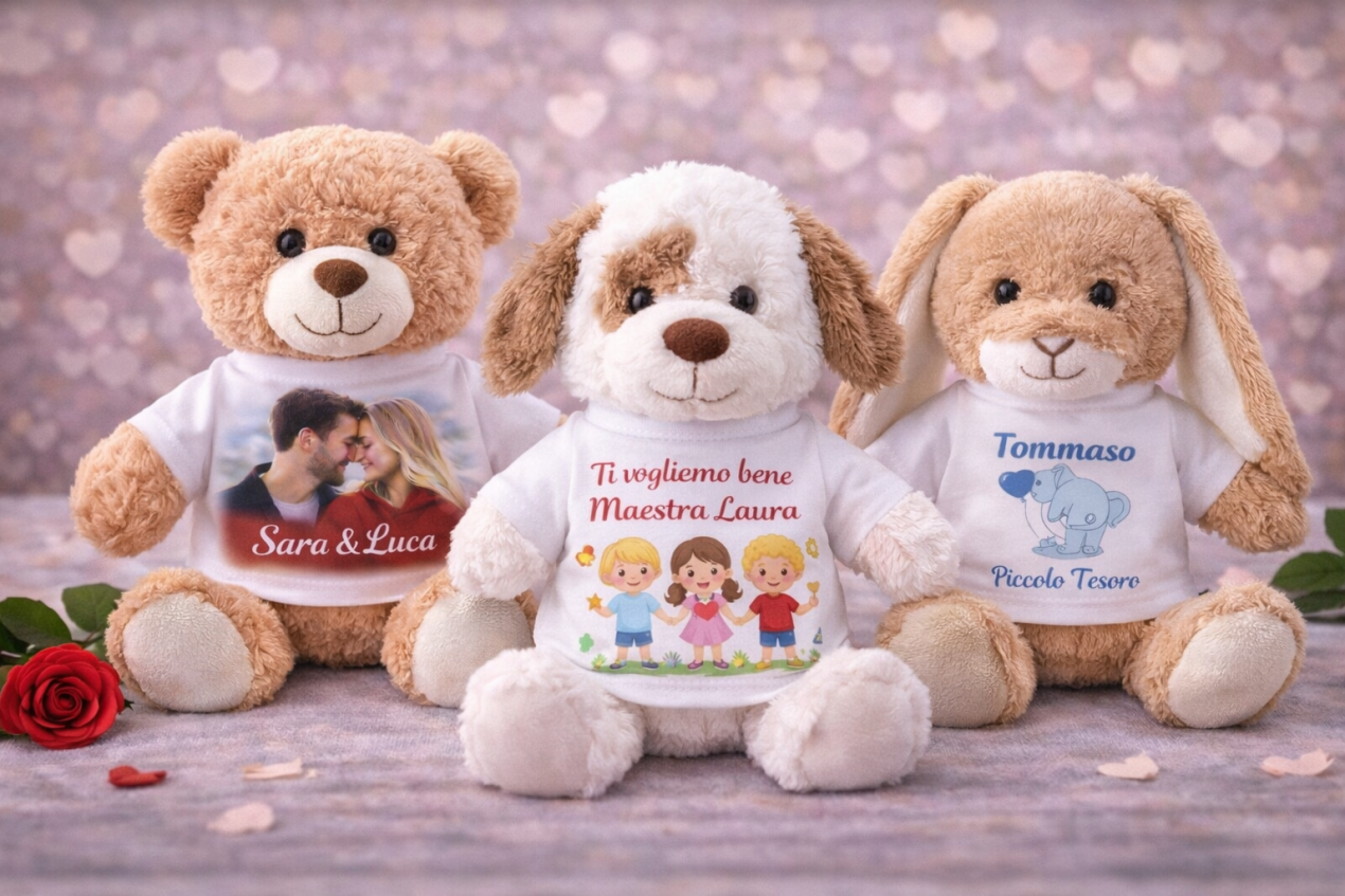 Peluche personalizzati con nome e foto | Idee regalo uniche